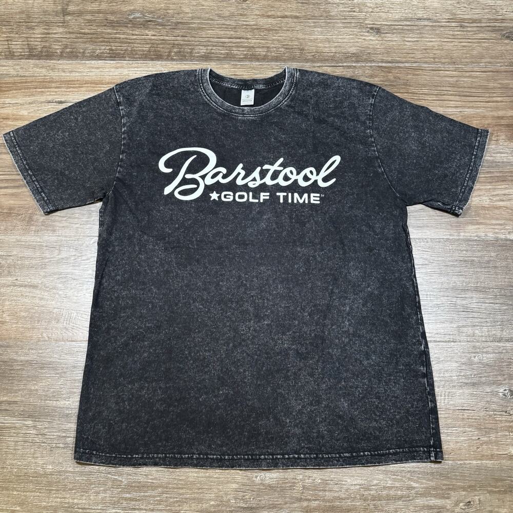 Barstool Golf Time USA Golf Bag Graphic T-Shirt Acid Wash Black Size 3 (XL)